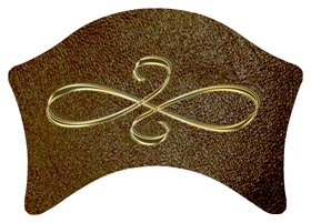 DABAN-601-GD-SH-BR Gold Scroll Shimmer Brown